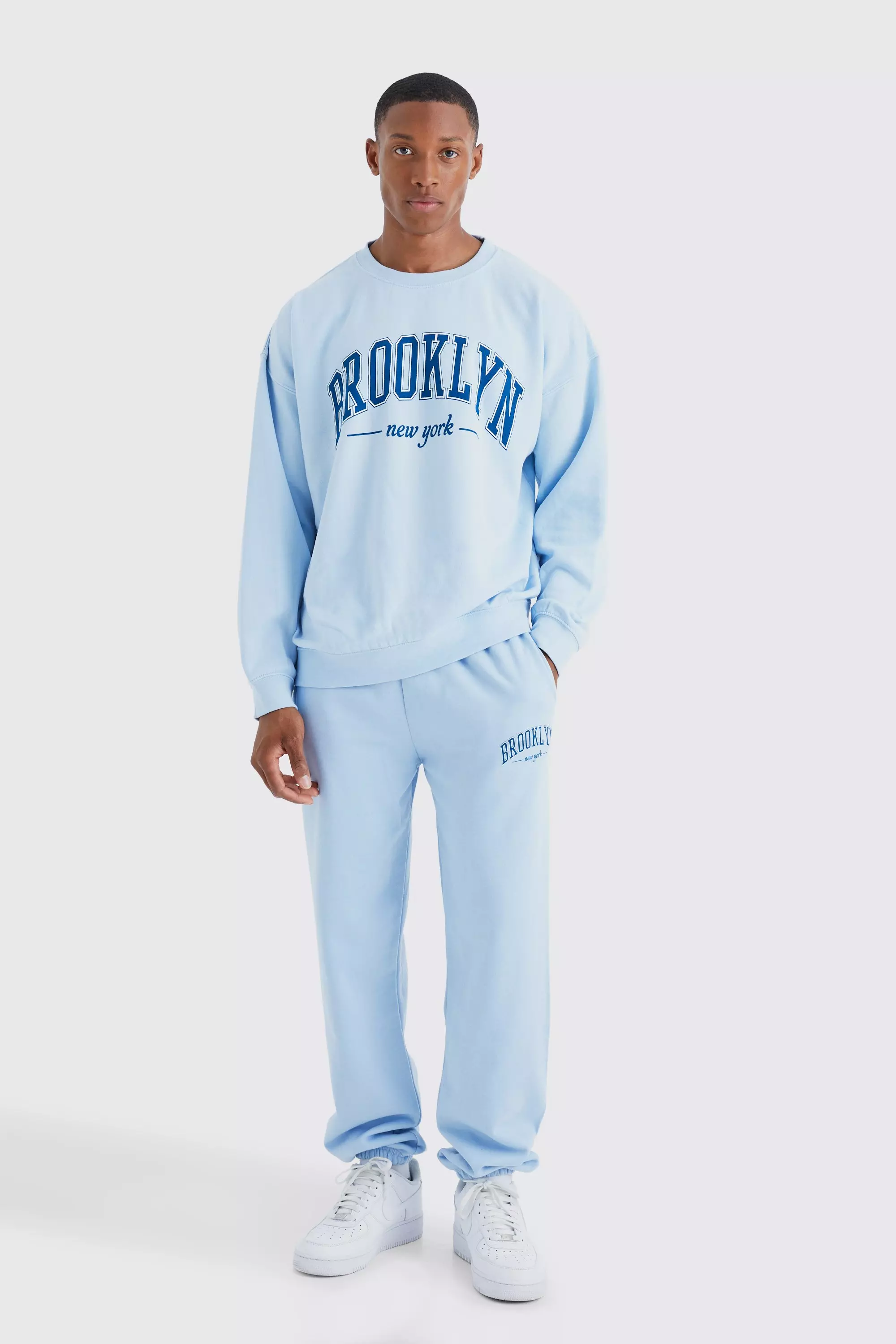 Oversized Brooklyn Nyc Sweat Tracksuit boohooMAN UK